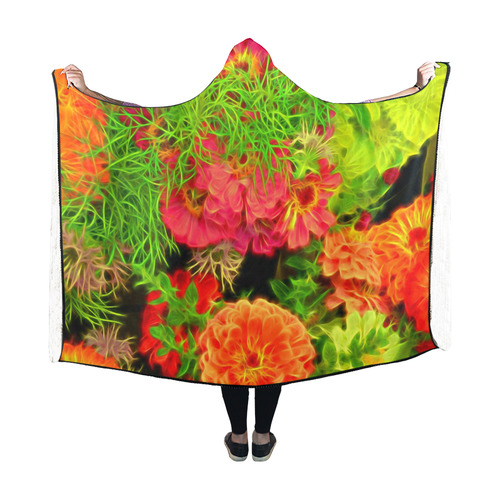 floral ArtStudio 5916B Hooded Blanket 60''x50''