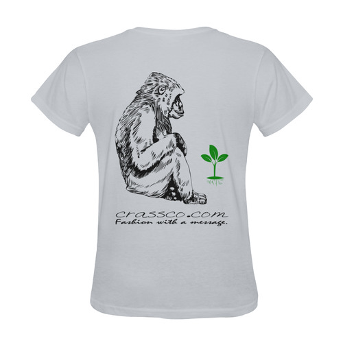 GORILLA PLANT MESSAGE III Sunny Women's T-shirt (Model T05)