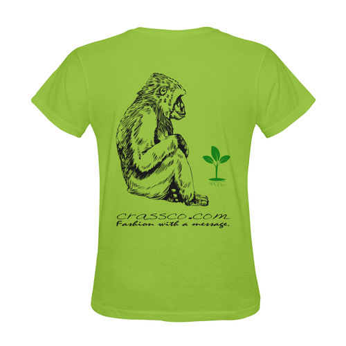 GORILLA PLANT MESSAGE IV Sunny Women's T-shirt (Model T05)