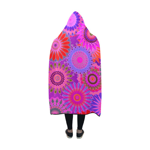 Funky flowers C Hooded Blanket 60''x50''