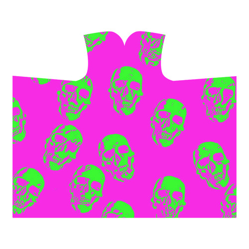 hot skulls, neon by JamColors Hooded Blanket 60''x50''
