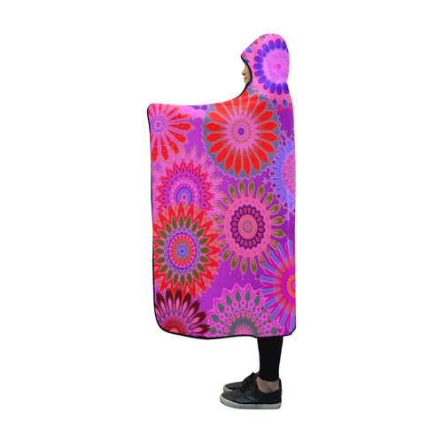 Funky flowers C Hooded Blanket 60''x50''