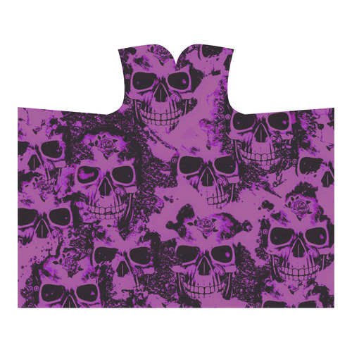 cloudy Skulls black purple by JamColors Hooded Blanket 60''x50''