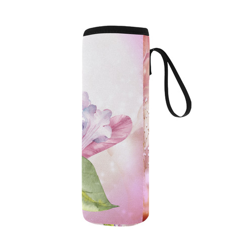 Wonderful flowers Neoprene Water Bottle Pouch/Large