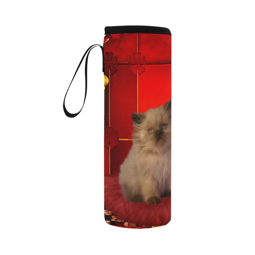 Cute little kitten Neoprene Water Bottle Pouch/Large