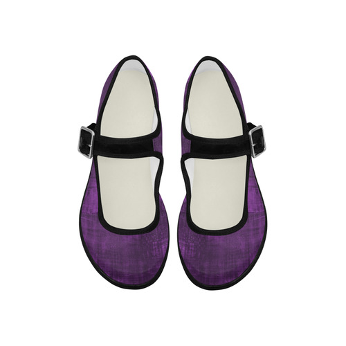 Purple Grunge Mila Satin Women's Mary Jane Shoes (Model 4808)