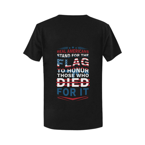 Real Americans  Stands for the Flag who died for it Women's T-Shirt in USA Size (Two Sides Printing)