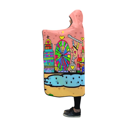 Hannover Popart by Nico Bielow Hooded Blanket 60''x50''