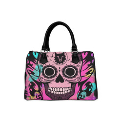 SKULL TRIBAL CULT PINK Boston Handbag (Model 1621)