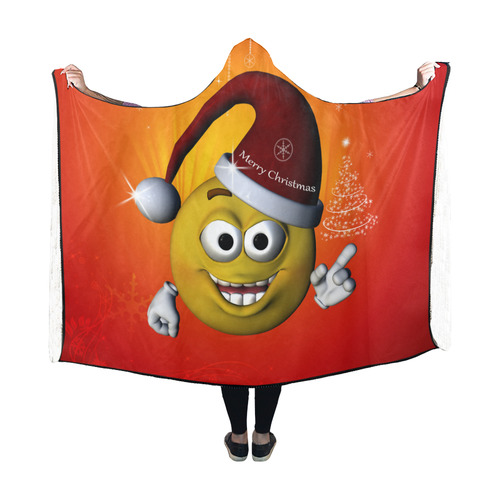 The funny christmas smiley Hooded Blanket 60''x50''