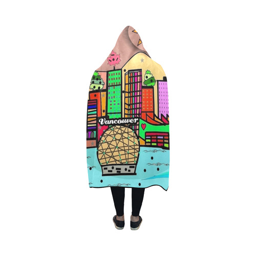 Vancouver Popart by Nico Bielow Hooded Blanket 50''x40''