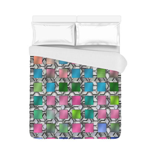 SQUARE MULTICOLOR Duvet Cover 86"x70" ( All-over-print)