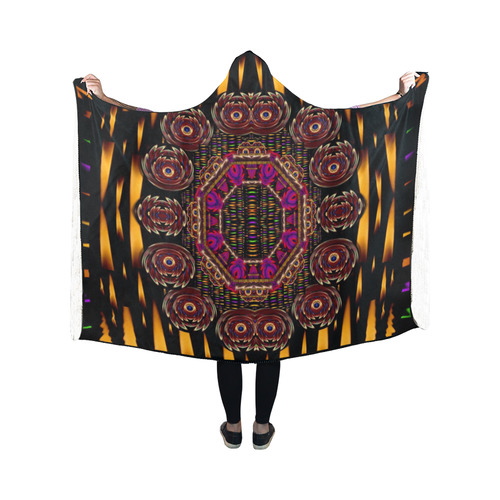 a flaming star is born on the  metal sky Hooded Blanket 50''x40''