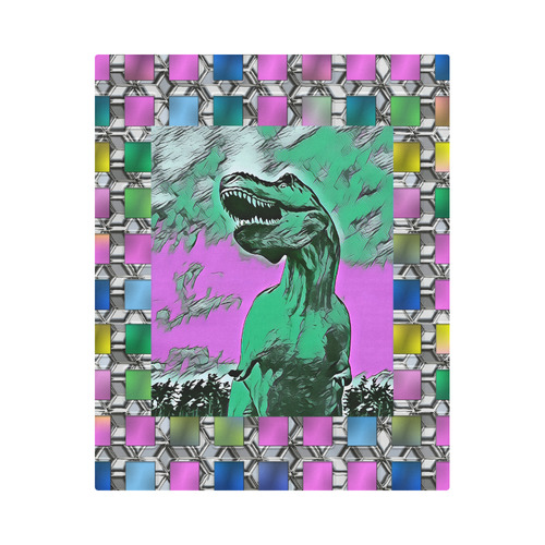 DINO SQUARE ABSTRACT V Duvet Cover 86"x70" ( All-over-print)