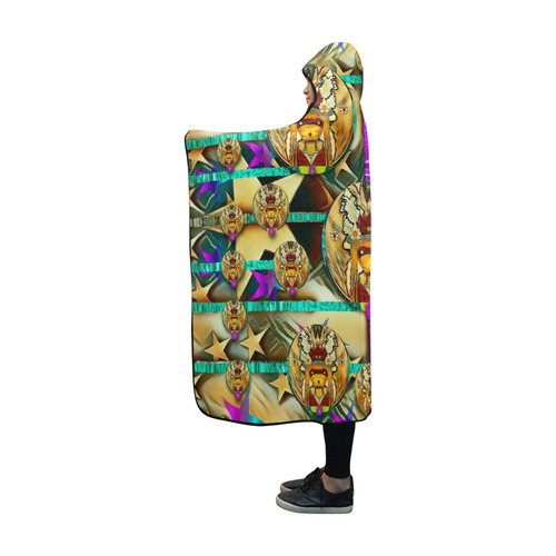 lady with bat and hat Hooded Blanket 60''x50''