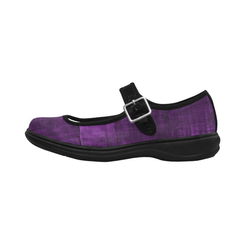 Purple Grunge Mila Satin Women's Mary Jane Shoes (Model 4808)