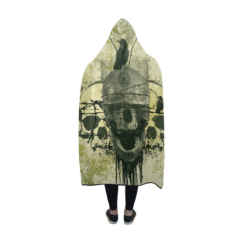 Creepy skull Hooded Blanket 60''x50''