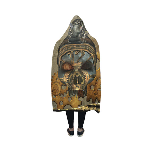 Awesome steampunk skull Hooded Blanket 50''x40''