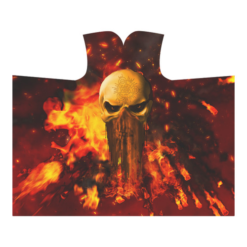 Amazing skull with fire Hooded Blanket 60''x50''