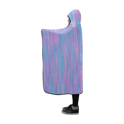 Purple Turquoise Watercolor Hooded Blanket 60''x50''
