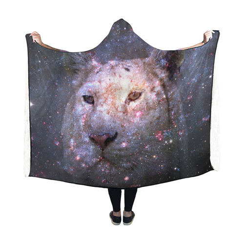 Tiger and Galaxy Hooded Blanket 60''x50''