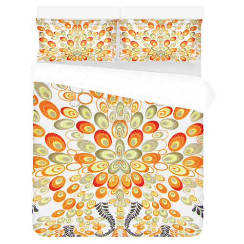 Abstract peacock pattern 3-Piece Bedding Set