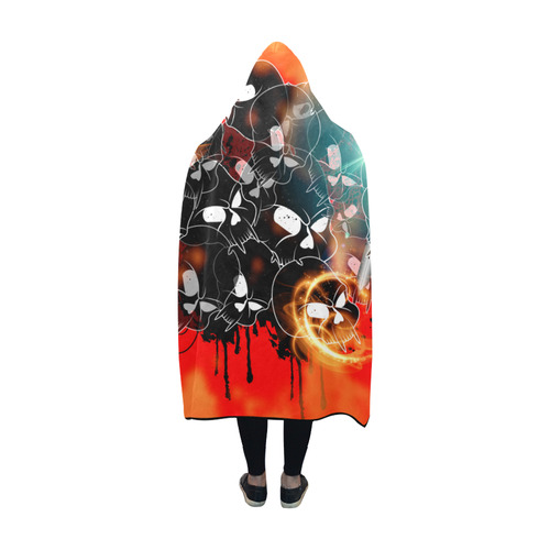 Awesome skulls Hooded Blanket 60''x50''