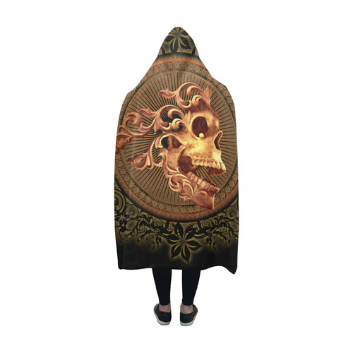 Amazing skull with floral elements Hooded Blanket 60''x50''