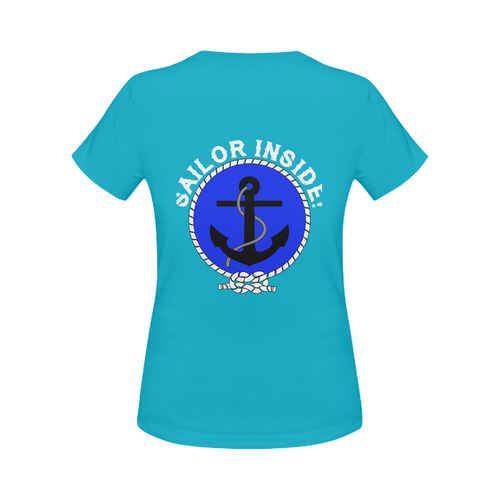 Sailor Inside Badge Watersports Sailing Boat Yacht Anchor Women's Classic T-Shirt (Model T17）