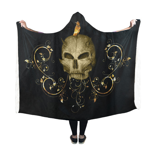 The golden skull Hooded Blanket 60''x50''