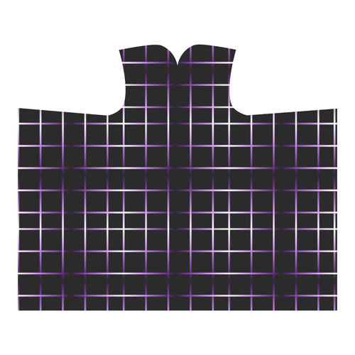 Purple Black Grid Hooded Blanket 60''x50''