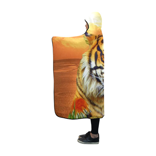 Sumatran Tiger Hooded Blanket 60''x50''