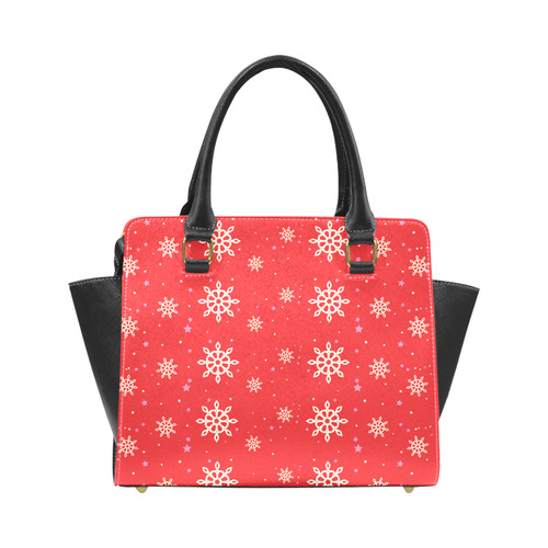 christmas snowflakes Rivet Shoulder Handbag (Model 1645)