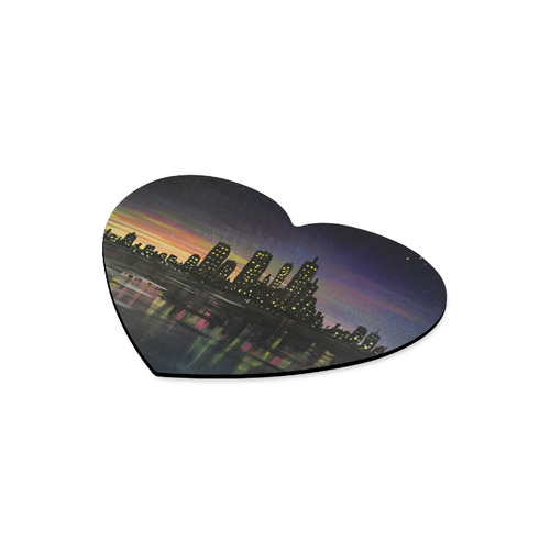 City Lights Heart-shaped Mousepad