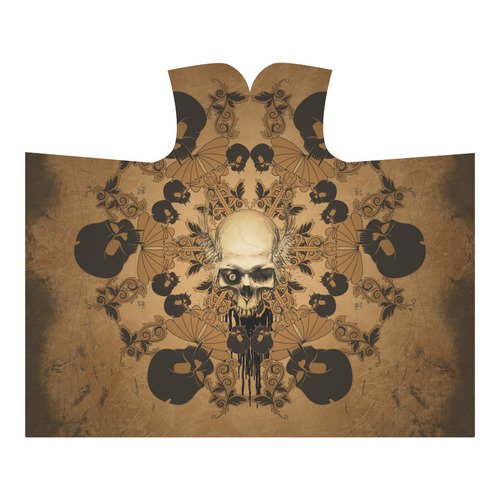 Skull with skull mandala on the background Hooded Blanket 60''x50''