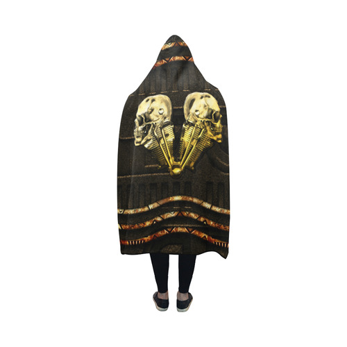 Awesome mechanical skull Hooded Blanket 50''x40''