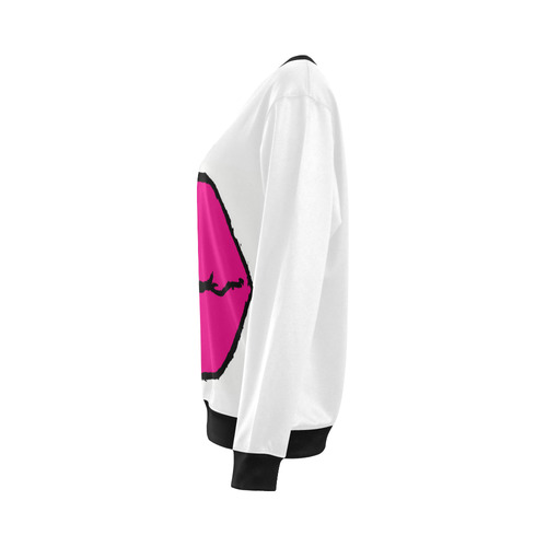 Pink Kiss All Over Print Crewneck Sweatshirt for Women (Model H18)
