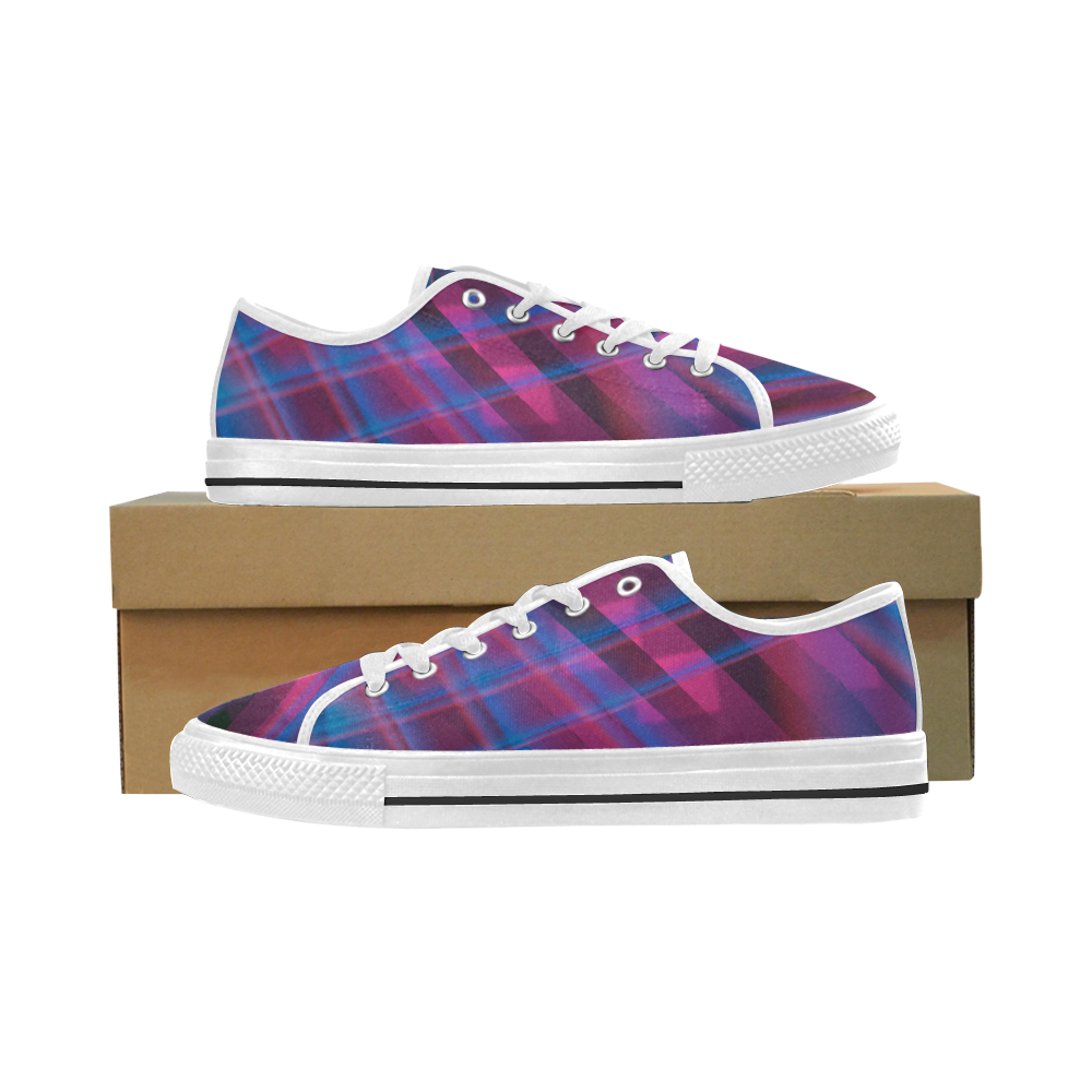 Ladies Bold And Bright Lines Low Top Canvas Shoe Seattle Low