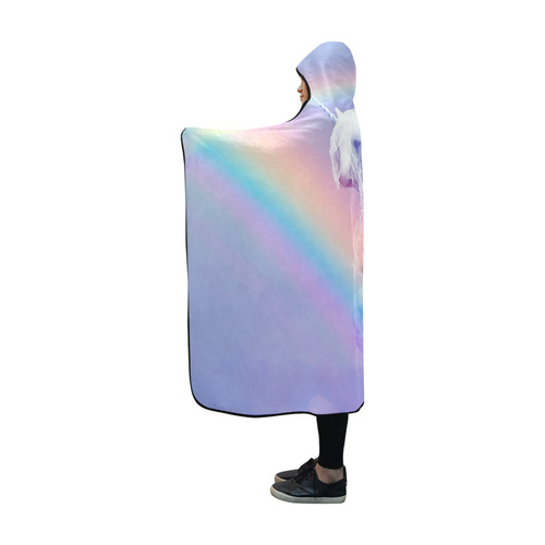 Unicorn and Rainbow Hooded Blanket 60''x50''