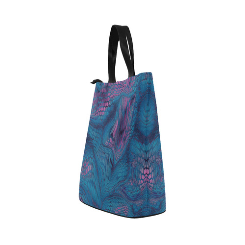 crazy midnight blue - purple snake scales animal skin design camouflage Nylon Lunch Tote Bag (Model 1670)