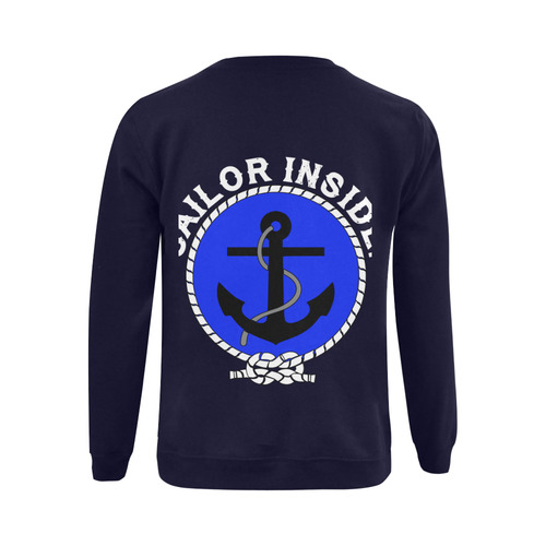 Sailor Inside Badge Watersports Sailing Boat Yacht Anchor Gildan Crewneck Sweatshirt(NEW) (Model H01)