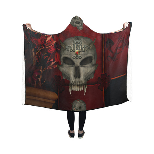 Skull with celtic knot Hooded Blanket 50''x40''