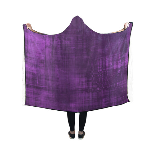 Purple Grunge Hooded Blanket 50''x40''