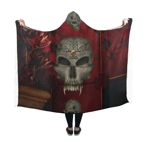 Skull with celtic knot Hooded Blanket 60''x50''