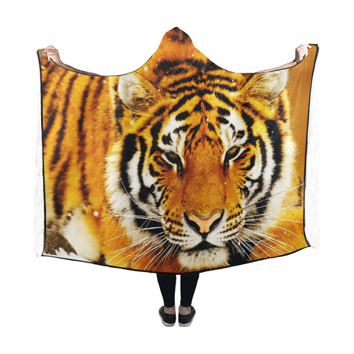 Siberian Tiger Hooded Blanket 60''x50''