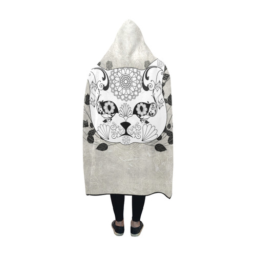 Wonderful sugar cat skull Hooded Blanket 60''x50''