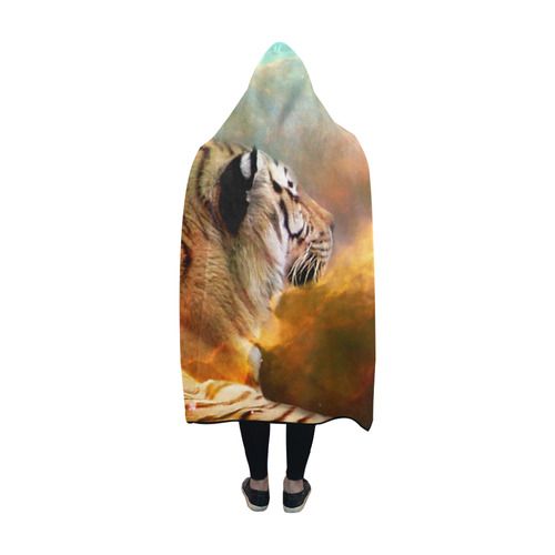 Tiger and Nebula Hooded Blanket 60''x50''