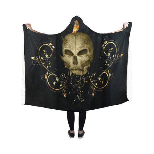 The golden skull Hooded Blanket 50''x40''