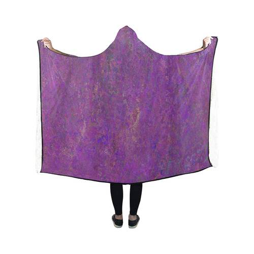 Purple Abstract Hooded Blanket 50''x40''