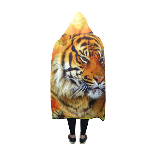 Sumatran Tiger Hooded Blanket 60''x50''